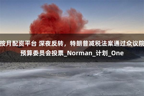按月配资平台 深夜反转，特朗普减税法案通过众议院预算委员会投票_Norman_计划_One